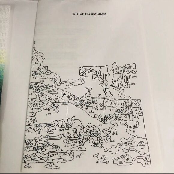 vintage thomas kinkade cross stitch kit with painted background lamp light villa - Picture 2 of 7